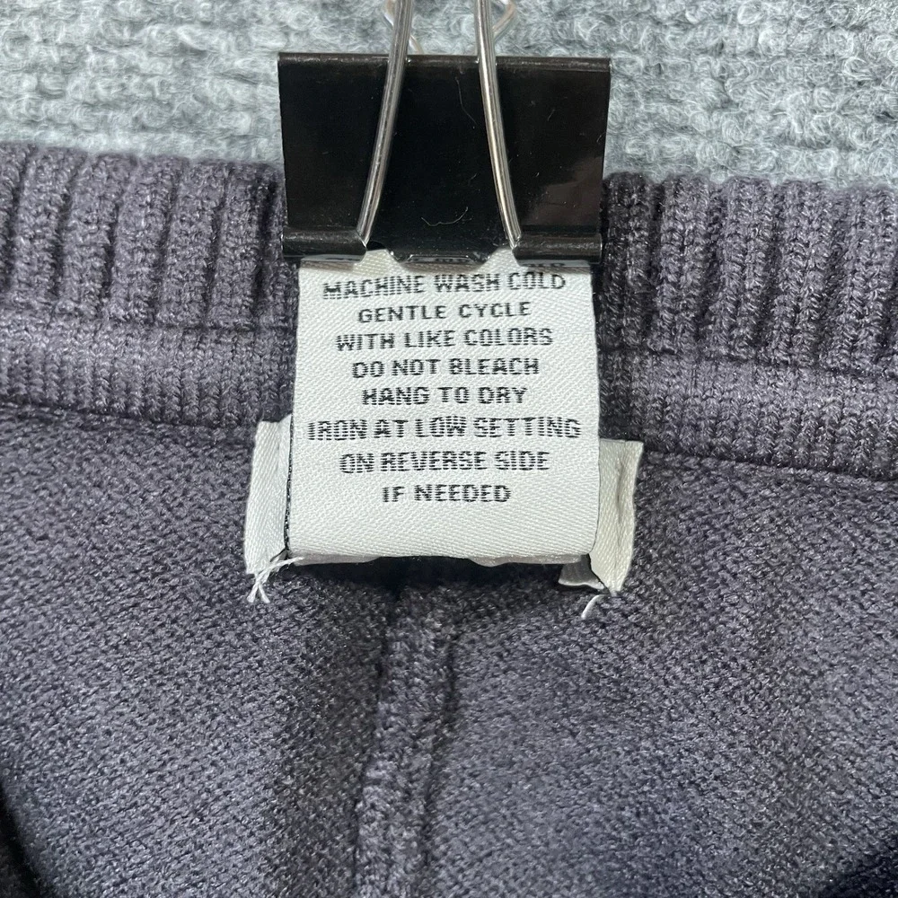 Faded Rose Cable Knit Flared Sweatpants Gray Elastic Waist Women's M